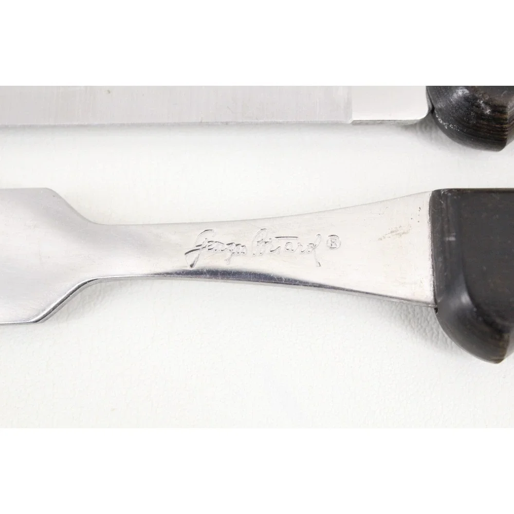 Vintage George Briard Kitchen Knife and Carving Fork Stainless Japan Wood Handle